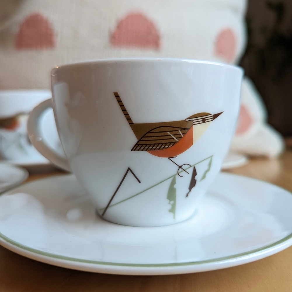 Charley Harper - Harper's Harvest - Set of 4 tea cups & saucers - Picture 9 of 11